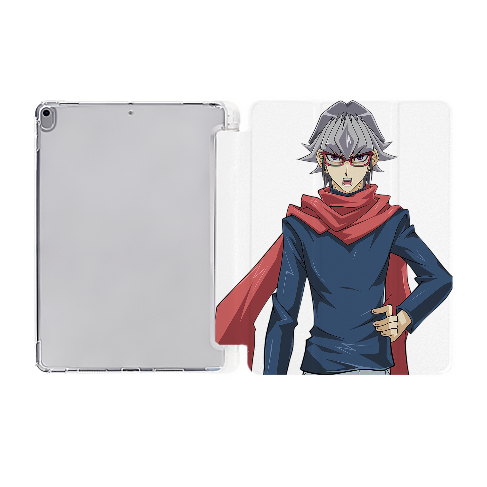 （画像用） 遊☆戯☆王 Yu-Gi-Oh! IPad ケース ペン収納付き 三つ折りスタンド PUレザー×シリコン 対応機種9.5/10.5/10.9インチ
